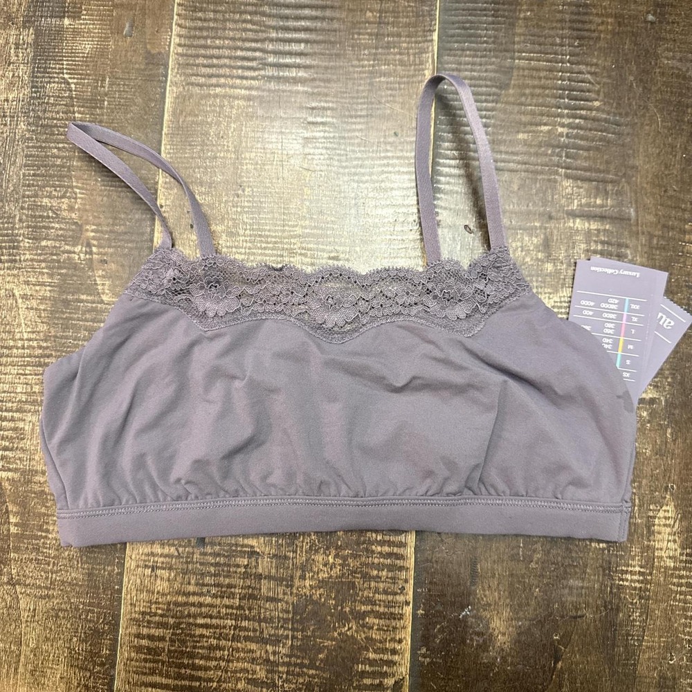 Aiden Luxury Collection Luxe Stretch Unlined Scoop Bralette with Lace Trim